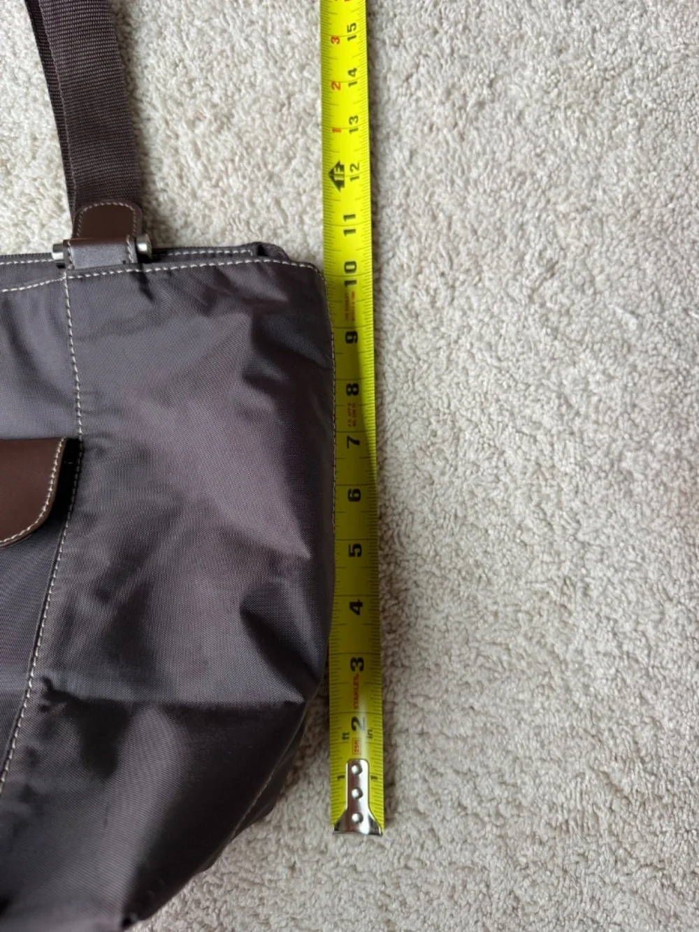 Liz Claiborne Brown Nylon Tote Shoulder Bag Lightweight Work Travel
